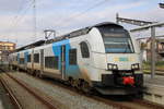 4746 304 als RE 9(76369)von Rostock Hbf nach Sassnitz kurz vor der Ausfahrt im Rostocker Hbf.