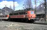 ÖBB 1018.02 in Bad Ischl am 25.03.1985.