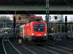 ÖBB 1016 011-7 verlässt hier mit einem IC den Bahnhof Hamburg-Harburg.