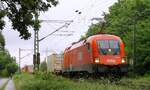 ÖBB 1016 mit Containerzug Ratingen-Lintof 08.06.2022