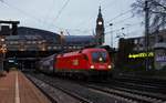 ÖBB 1116 022-5 verlässt hier mit dem EN 490  Hans Albers  den Hamburger Hauptbahnhof.