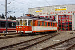 Ein ehemaliger Schweizer nun in Ober�sterreich:  Der Schmalspur-Elektro-Triebwagen 23 112 ET B4 „Gmunden“ (Arbeitstriebwagen) der Stern & Hafferl Verkehrsgesellschaft m.b.H.