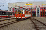 Ein ehemaliger Schweizer nun in Ober�sterreich:  Der Schmalspur-Elektro-Triebwagen 23 112 ET B4 „Gmunden“ (Arbeitstriebwagen) der Stern & Hafferl Verkehrsgesellschaft m.b.H.