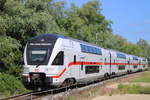 4110 117 als IC 2177(Warnemünde-Dresden)bei der Durchfahrt in Rostock-Evershagen.14.06.2020