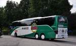 Setra 517 HD von Blaguss aus Wien,Mannschaftsbus des FC Rapid Wien,Krems 3,August 2014.