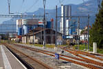 Blick auf das wohl ehemalige SBB Depot beim Bahnhof Bex(CH), hier am 10 September 2023.