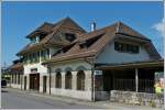 Der schmucke Bahnhof von Pal�zieux von der Stra�e gesehen am 28.05.2012. (Hans)