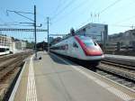 RABe 500 002 verlsst am 23.7.13 den  Bahnhof St.Gallen.