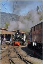 La DER de la Saison / Das Saison Ende der Blonay Chamby Bahn 2024 - Die SEG G 2x 2/2 105 der Blonay Chamby Bahn ist mit ihrem Zug in Chaulin angekommen und dampft nun zur Lokbehandlungsanlage.