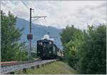 Der Blonay-Chamby Riviera Belle Epoque ist zwischen St-Légier Gare und Château d'Hauteville auf dem Weg nach Vevey.