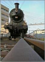 Die SBB A 3/5 705 auf der Drehscheibe in Lausanne. 
(Variante 2)
16. Nov. 2008