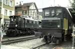 ÖBB 1245.05 und SBB Ae 4/7 Nr.10 905 in Rorschach Hafen am 06.09.1998.