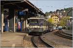 Die MOB GDe 4/4 6004  Interlaken  wartet mit dem MOB Golden Pass Panoramic Express PE 2118 in Montreux auf die Abfahrt nach Zweisimmen.