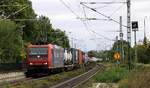 SBBC 482 013-0 mit langem KLV bei der Durchfahrt in Geisenheim aufgenommen.