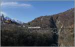 Ein FART ABe 4/6 als Regionalzug 309 von Camedo nach Locarno auf der Isorno Brücke.