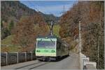 Der TPC Beh 4/8 591 ist kurz nach les Planches auf dem Weg nach Le S�pey bzw. in der Folge nach Les Diablerets. 

6. November 2024