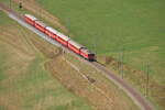 RhB Ge 4/4 I U Nr.605 in Madulain am 28.09.2009.