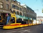 Straßenbehn / Stadtverkehr Basel Be 6/10 Tango Nr.153 von Stadler BLT Basel am 29.09.2019.