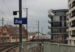 Bahnhof Zug, Ausfahrt am Lagerhaus Stadlin von 1881 vorbei.