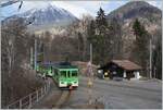 Danke der kleinen Reisegruppe die irrtümlich beim Bedarfshalt Les Planches ausstieg und somit den Zug zum Halten veranlasste, kam ich in den Genuss die BDe 4/4 404, Bt und BDe 4/4 401 beim Halt