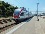 RABe 511 018 als Rheintalexpress (REX) in Richtung Chur, hier am 23.7.13 in Rorschach.