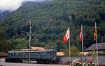 Altbautriebwagen der BLS: Im Juni 1990 ist der De 4/5 796 in B�nigen abgestellt.
