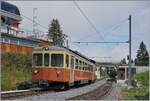 Der BLM Be 4/4 31  Lisi  ist auf der Fahr von Mürren nach Grütschalp und erreicht Winteregg.