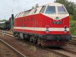 DR-U-Boot 119 158-4 kam vom Tanken im Rostocker Hbf zurck hier bei der Einfahrt im Bahnhof WRB.13.08.2011