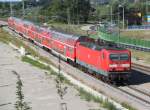 143 889-4 mit S1 von Rostock Hbf nach Warnemnde bei der Einfahrt in Warnemnde Werft.11.08.2012