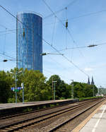 Blick vom Bahnhof Köln Messe/Deutz am 01.06.2019.