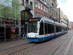 GVBA Strassenbahn 2028 Regulierbreestraat, Amsterdam 17-07-2023.