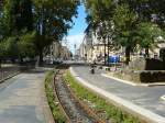 Strassenbahn Knotenpunkt Piazza di Porta Maggiore, Rom, Italien 02-09-2014.