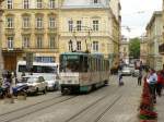 Tram 1047 Rynokplein Lviv, Oekrane 30-05-2012.