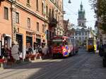 LKP Lviv Elektro Trans Strassenbahn 1107 Tatra KT4SU Baujahr 1987.