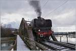 Die herrliche SNCF 241-A-65 auf der Aarebrücke kurz vor Koblenz.