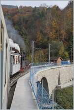Ein letzter Blick auf den Baye de Clarens Viadukt am Saisonende 2024.